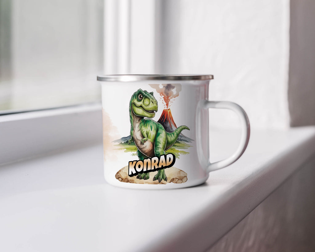 Personalized Dinosaur Design Enamel Mug With Name product