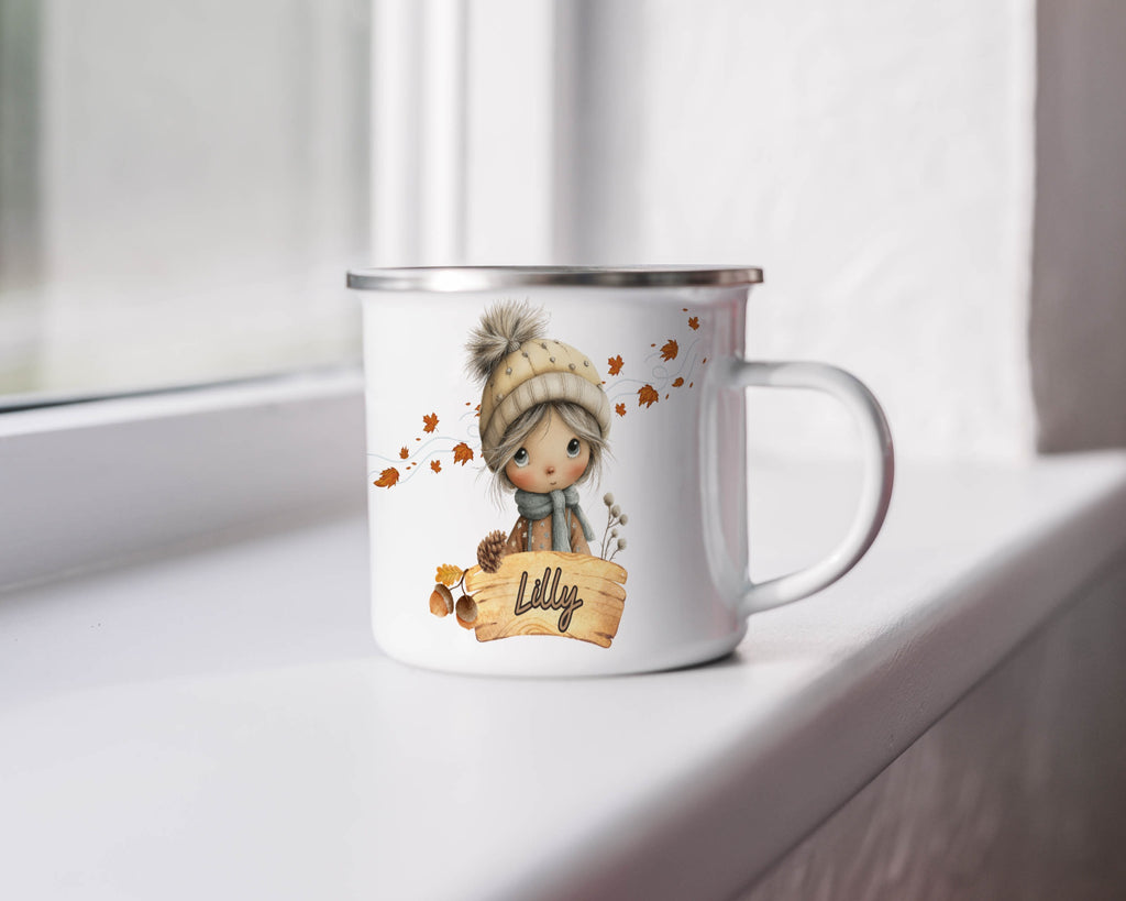 Adorable Fall-themed Character Metal Mug product