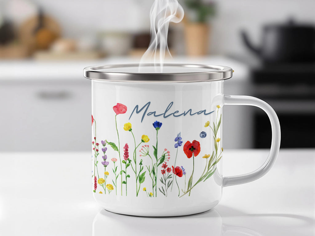 Floral and Personalized Name Print Mug product