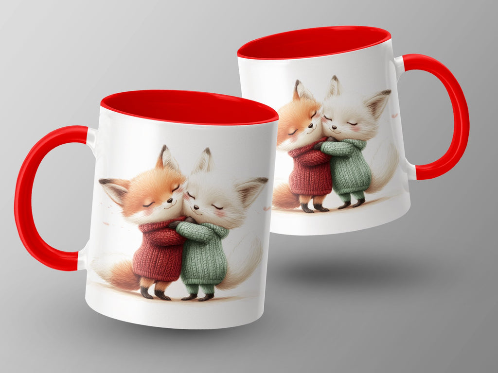 Keramik Tasse Süße Fuchs-Illustration Kaffeebecher - von Mikalino