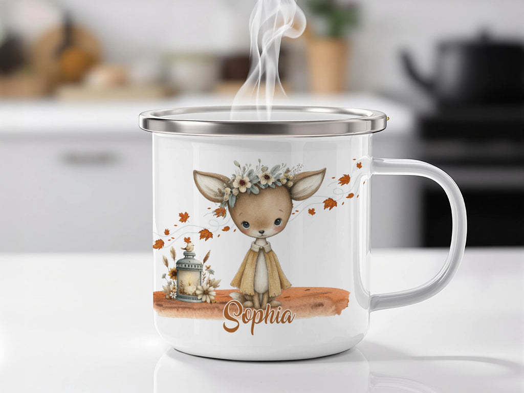 Cute Deer with Leaves Design Customized Mug product type