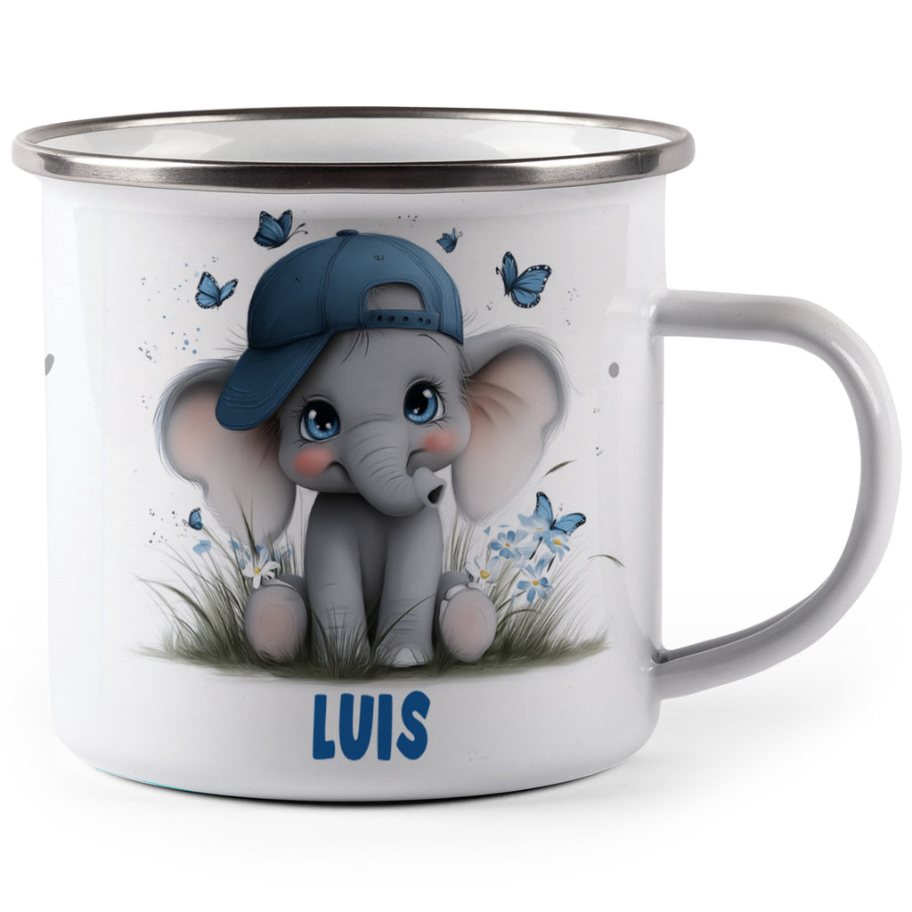 Cute Elephant with Blue Hat and Butterflies Mug product