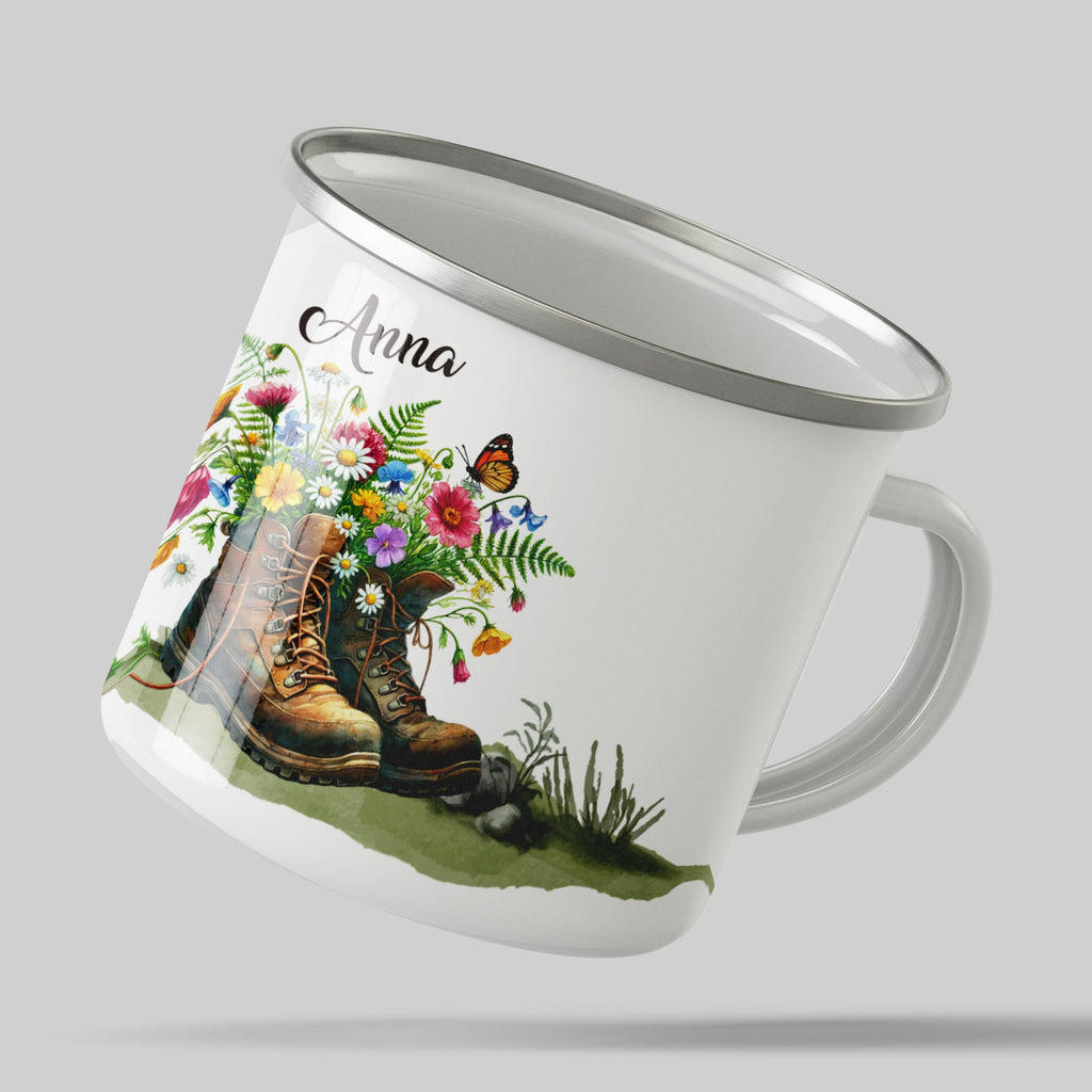 Personalized Floral Boots Design Camping Mug product