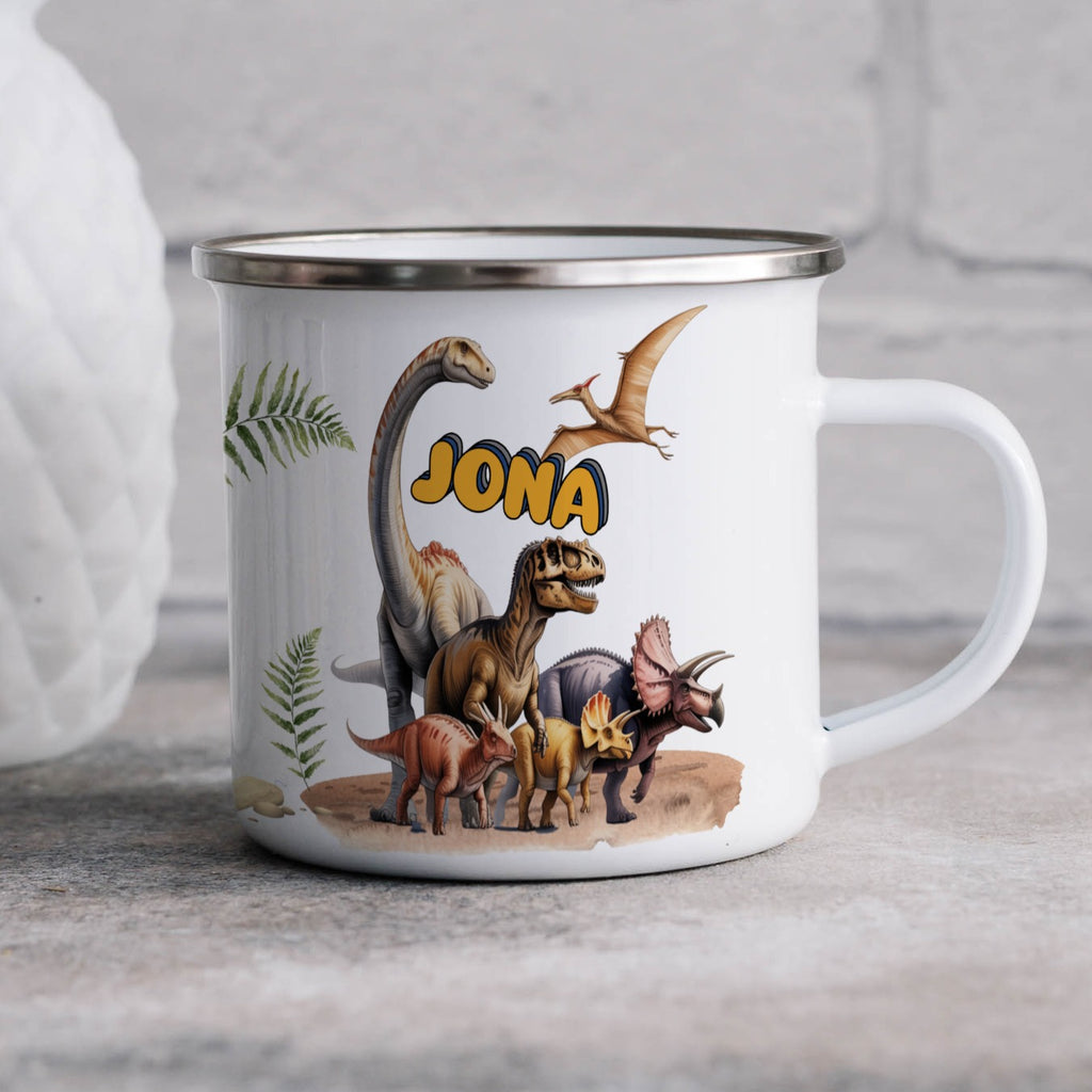 Personalized Dinosaur Friends Metal Mug gift product