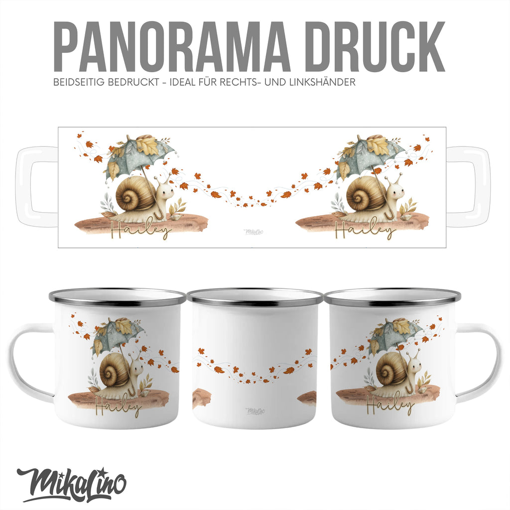Autumn Snail Enamel Mug with Artistic Print Mug product