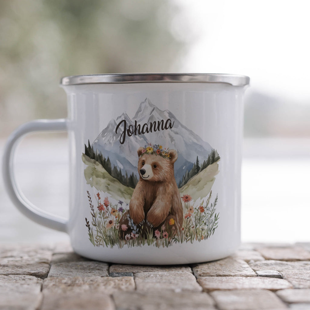 Personalized Bear Design Enamel Mug Johanna product type