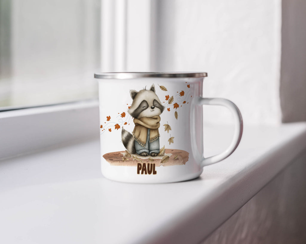 Cute Autumn-Themed Raccoon Design Custom Mug product