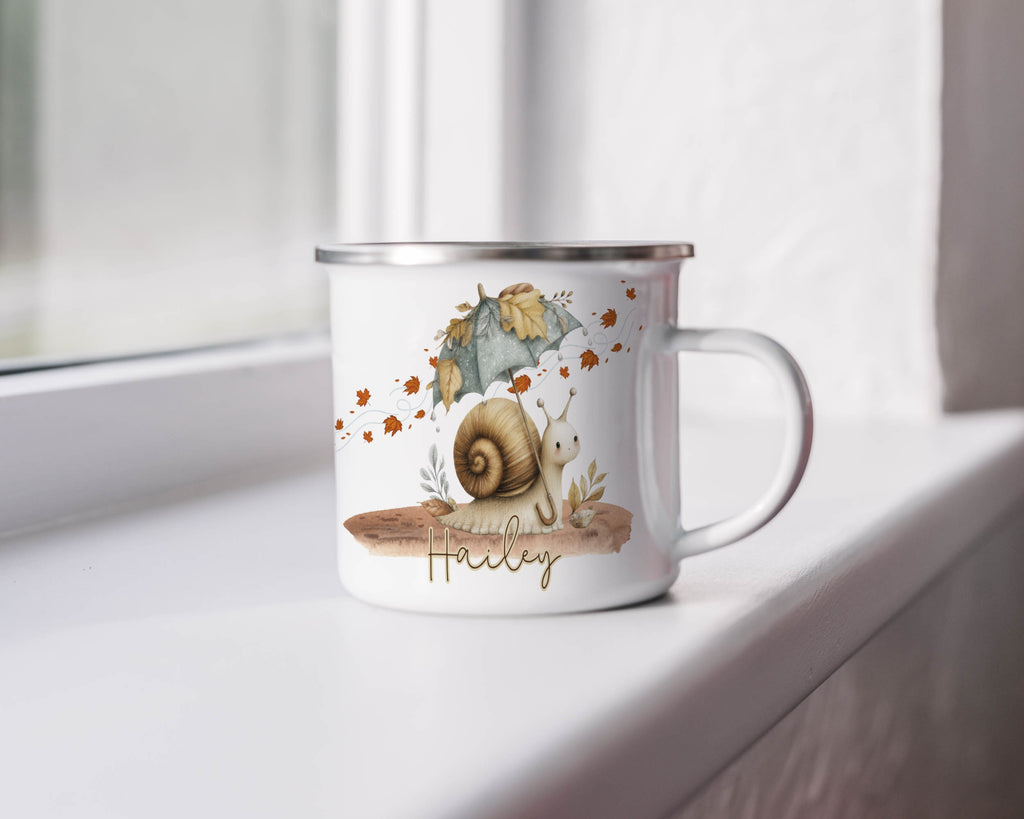 Cute Snail with Leaves Design Personalized Mug product type