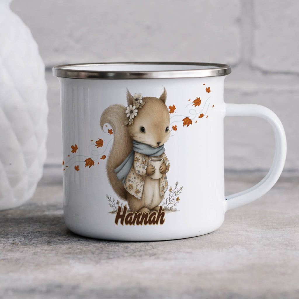 Cute Floral Squirrel Mug with Name Hannah Product Type