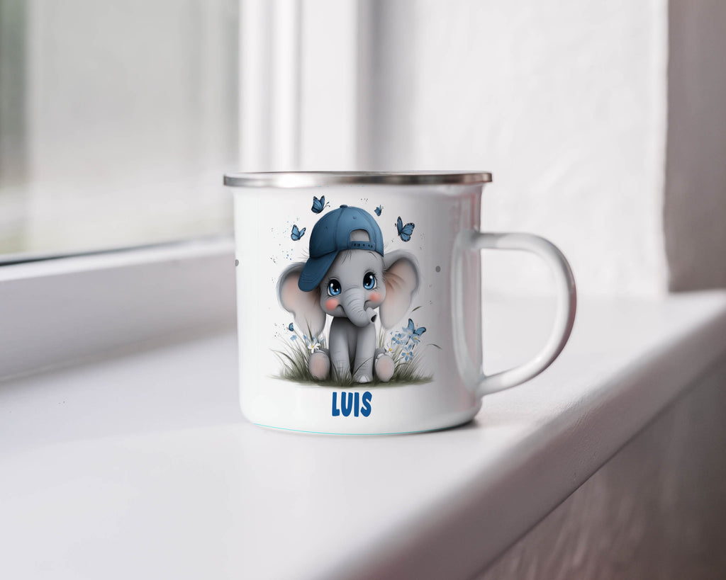 Cute Elephant with Blue Hat Personalized Mug product type