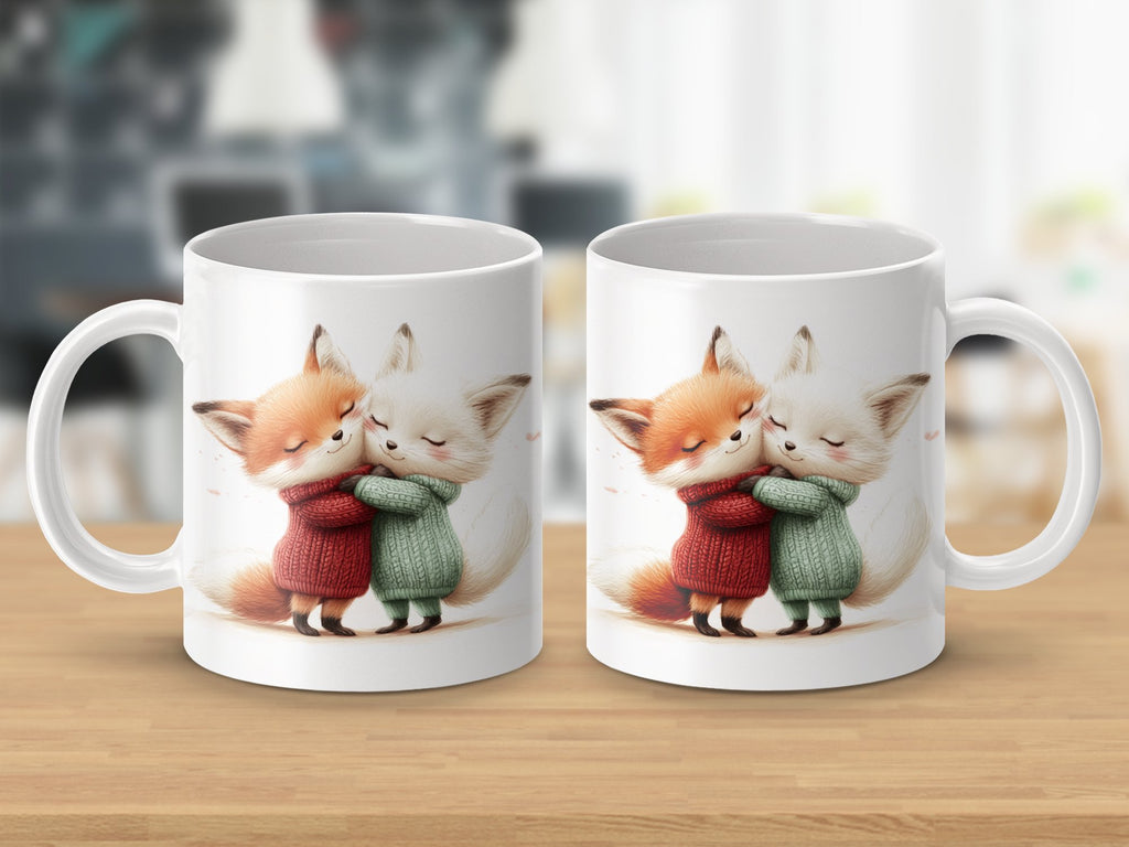 Keramik Tasse Süße Fuchs-Illustration Kaffeebecher - von Mikalino