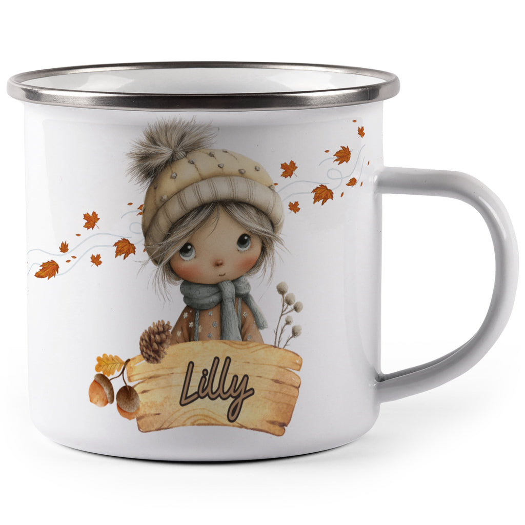Cute Autumn Girl with Beanie Lilly Mug Product