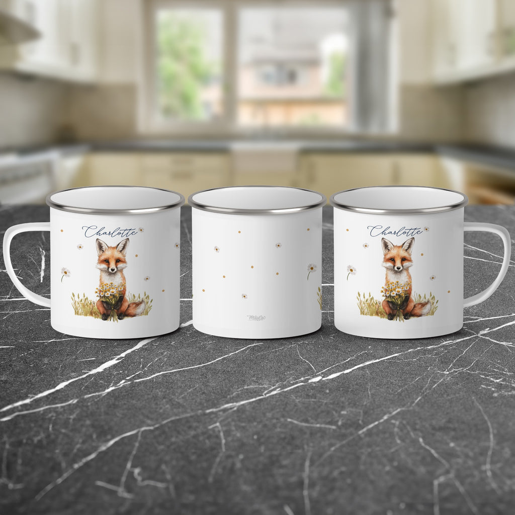 Fox and Dandelion Design White Mug product type