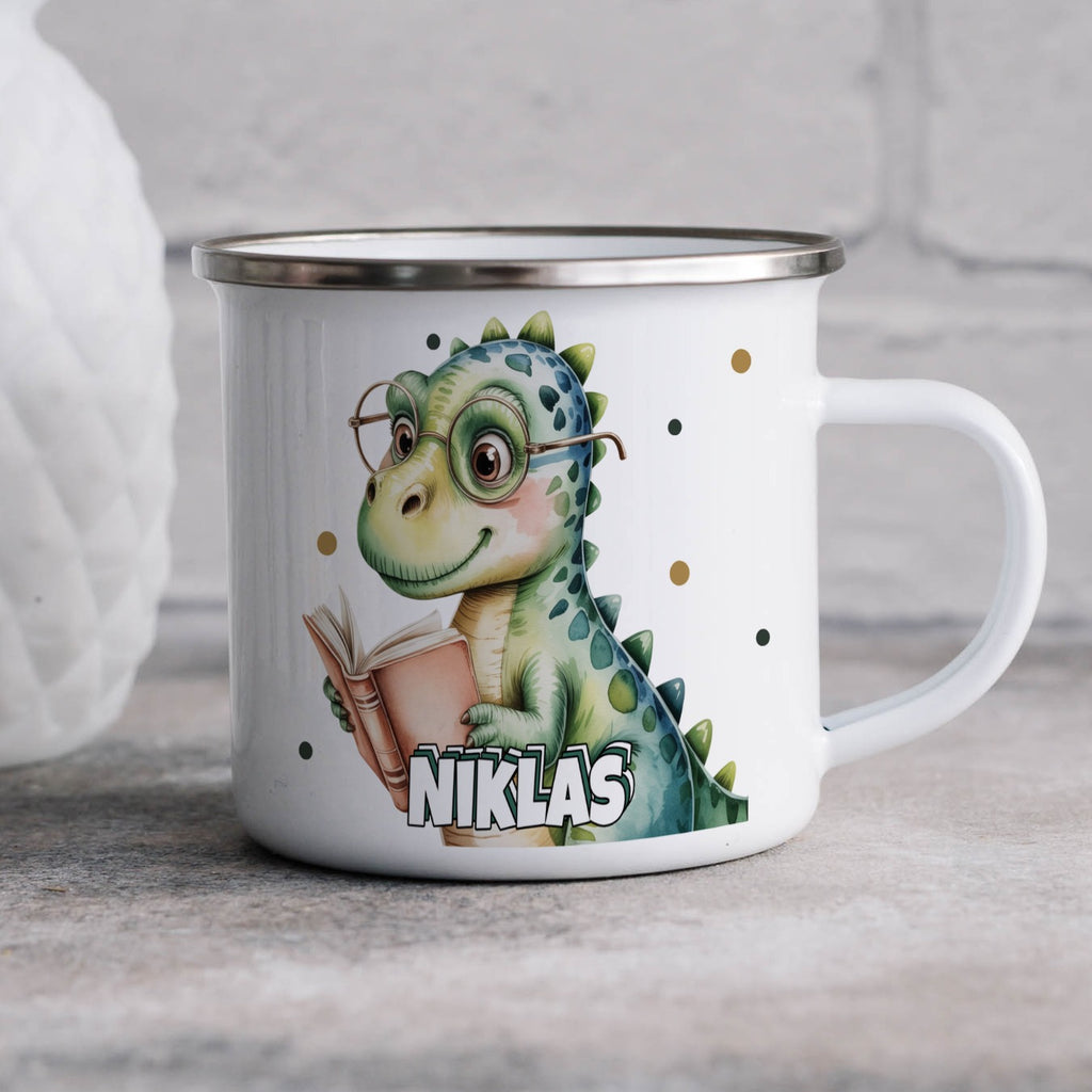 Personalized Dinosaur Mug with Glasses Cute Gift product