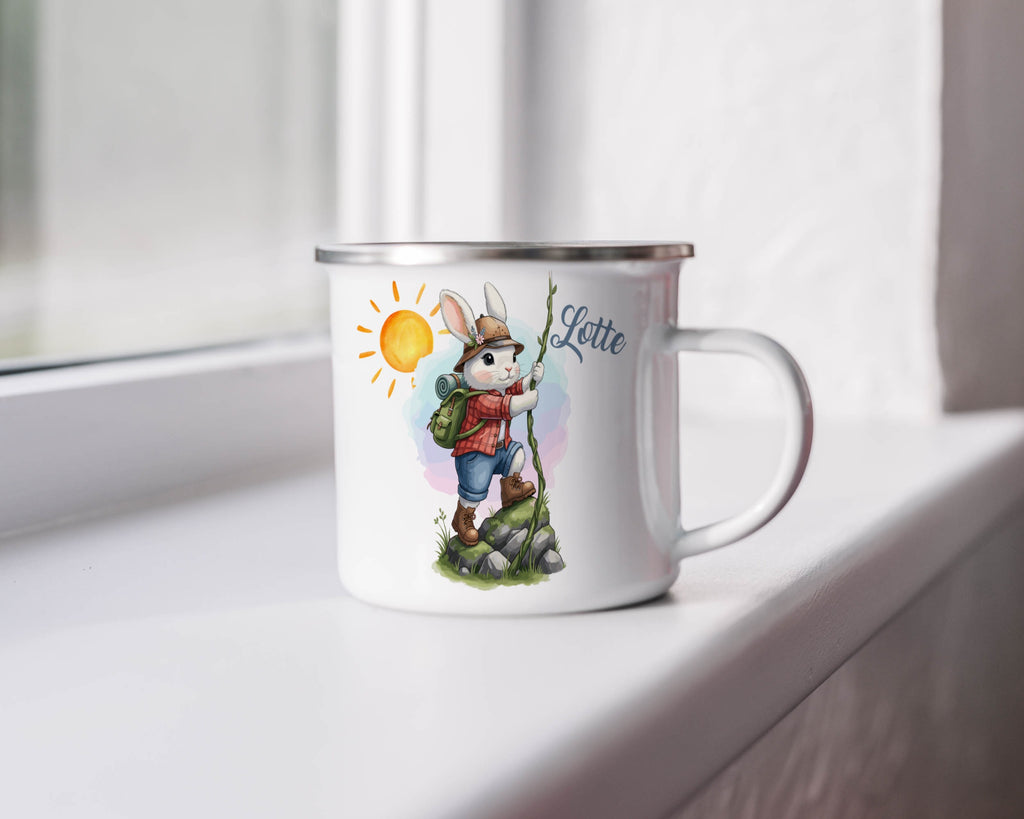 Cute Hiking Rabbit Personalized Camping Mug product