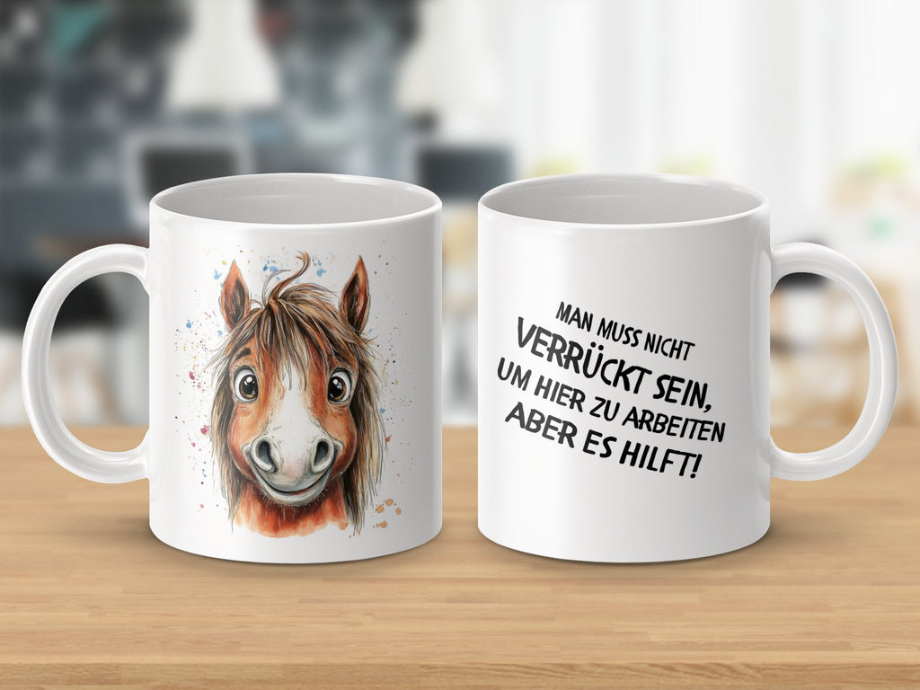 Keramik Tasse Verrückt Sein Aber Es Hilft - von Mikalino