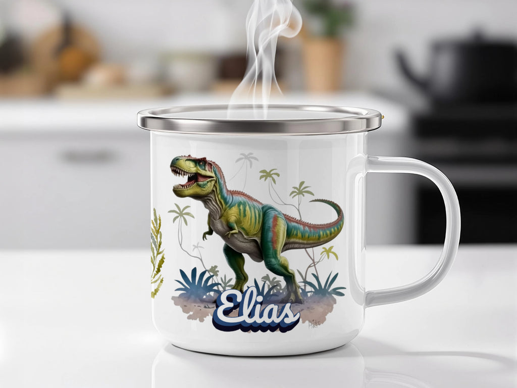 Dinosaur Design Personalized Mug with Name Elias product type
