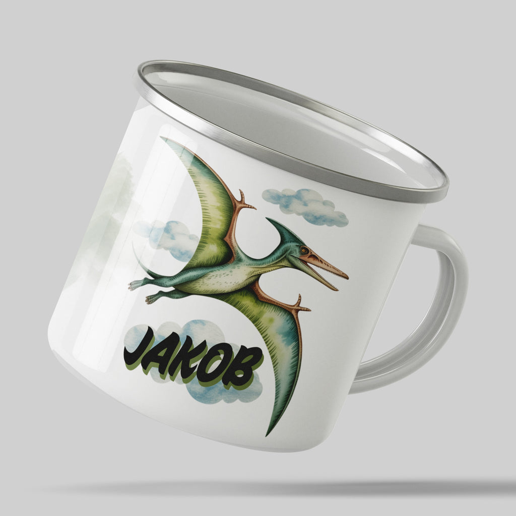 Dinosaur with Name Print Camping Mug product type