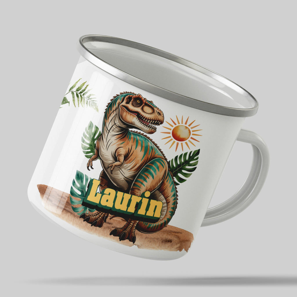 Dinosaur Sun Design with Name Printed Mug product type
