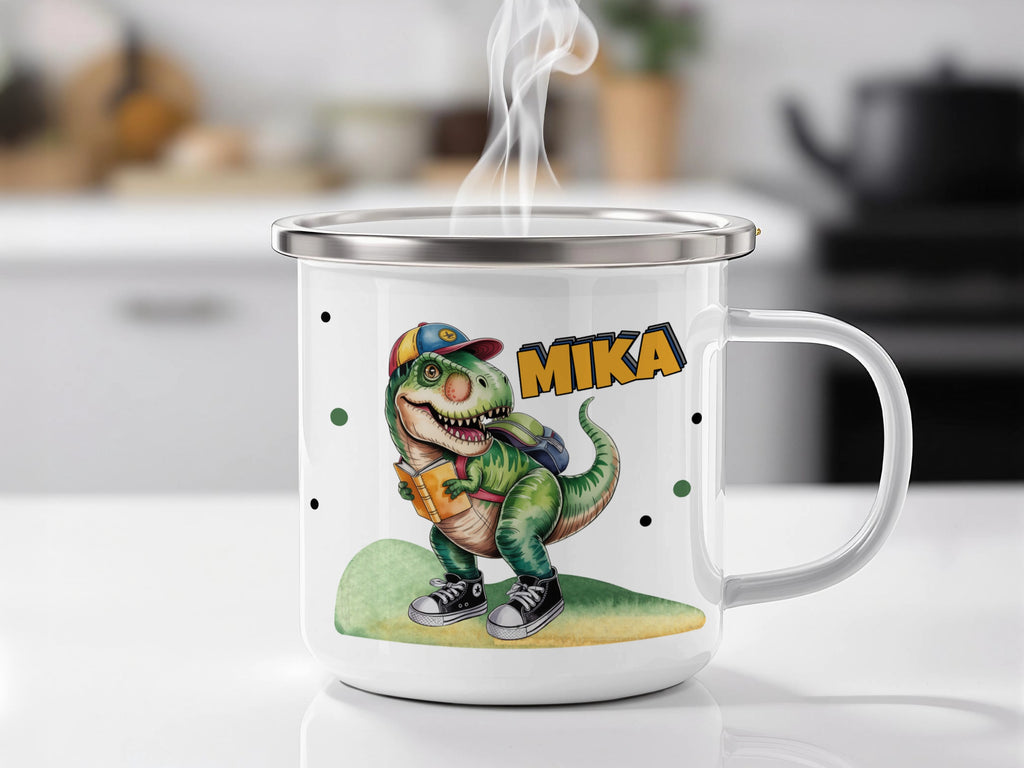 Dinosaur Illustration Personalized Kids Mug product type