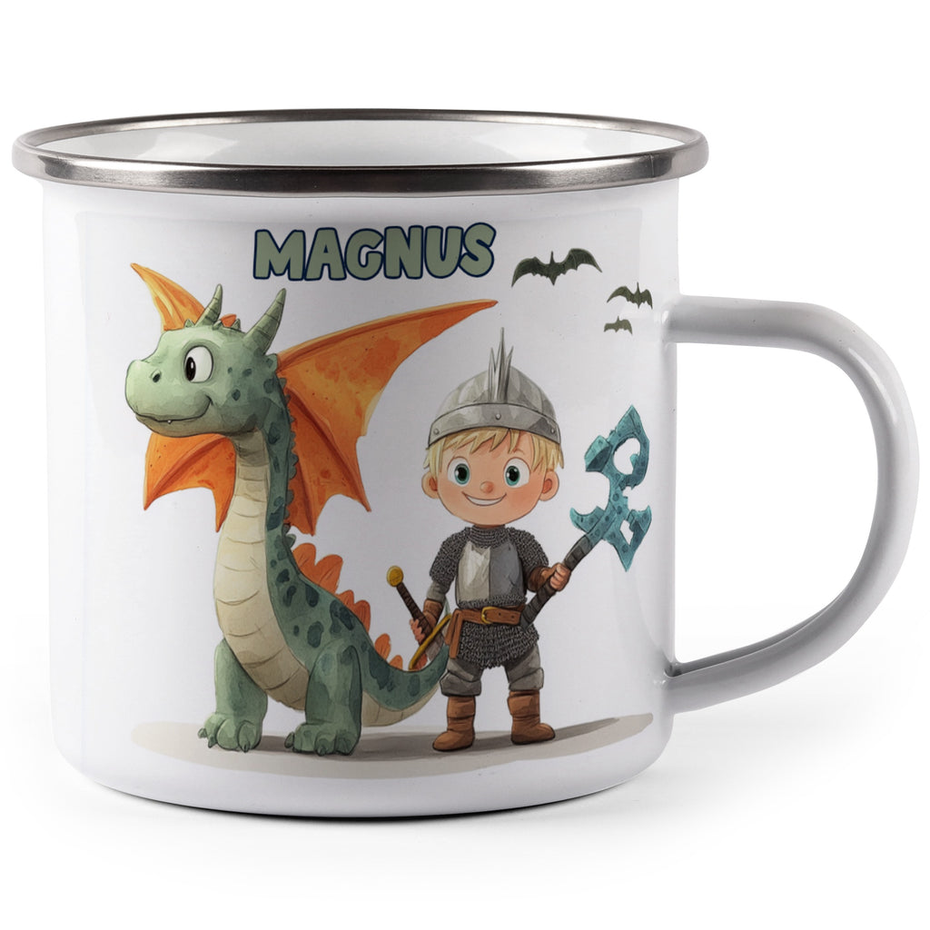 Personalized Kids Mug with Dragon and Knight Design product type
