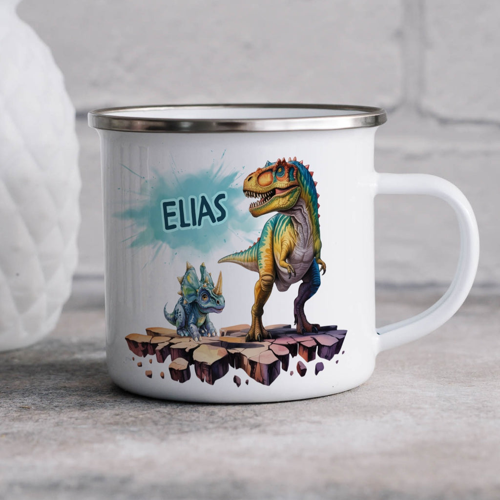 Personalized Dinosaur Design Enamel Mug Product