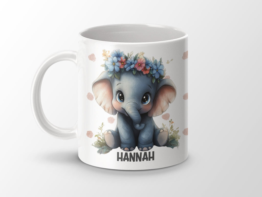 Keramik Tasse mit Wunschname Elefant - von Mikalino