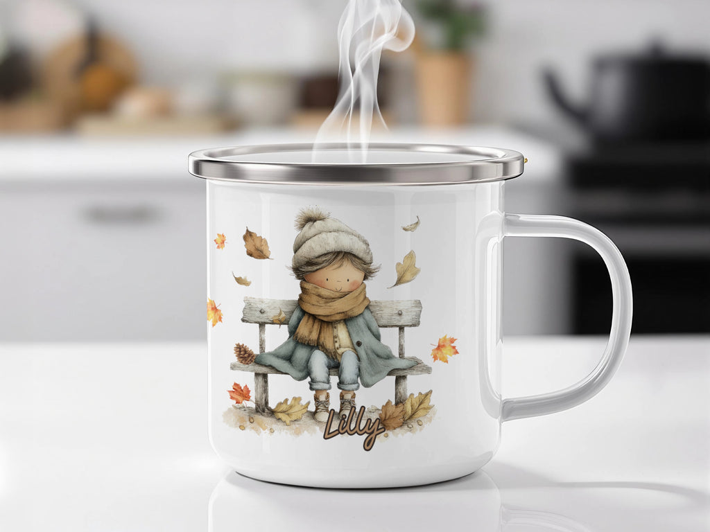 Fall Themed Mug Featuring Cute Character Product