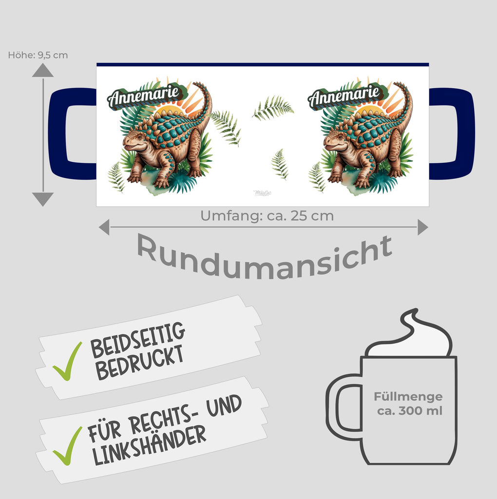 Personalized Dinosaur Mug with Name Unique Gift Product