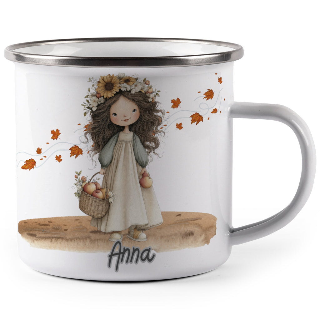 Autumn Fairy and Apple Harvest Enamel Mug product