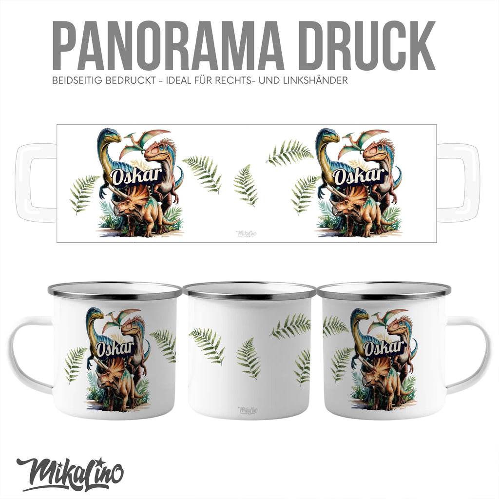 Dinosaur Themed Customizable Enamel Mug product type