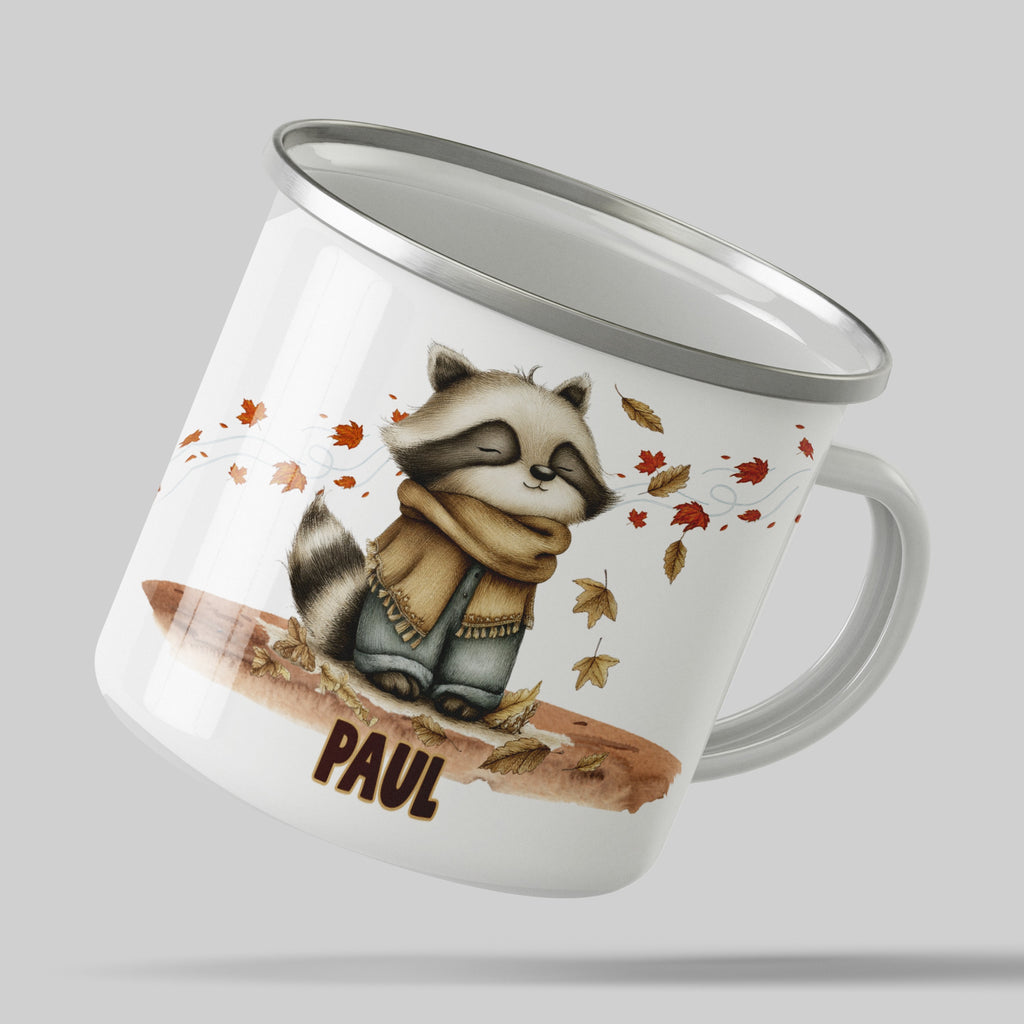 Cute Raccoon Fall Leaves Personalized Mug product