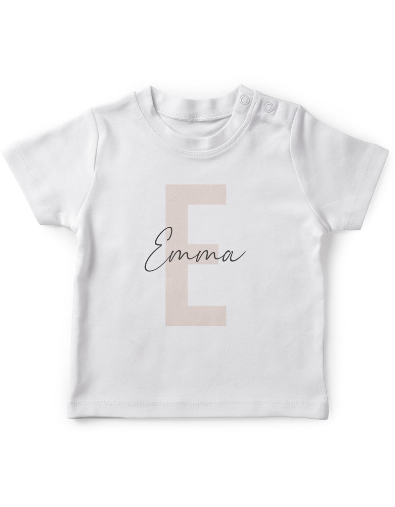 Elegantes Monogram T-Shirt, Modernes Design mit eigenem Namen, Personalisiertes Geschenk, Für Mädchen Stil - von Mikalino