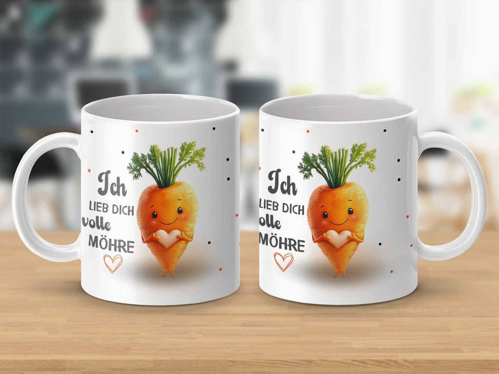 Keramik Tasse Ich Lieb Dich Volle Möhre - von Mikalino