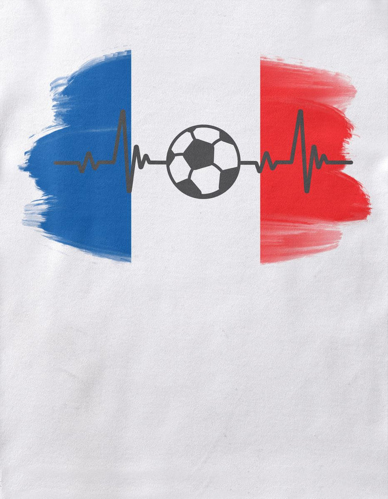 Baby / Kinder Longsleeve mit Spruch Frankreich Flagge mit Fussball - von Mikalino