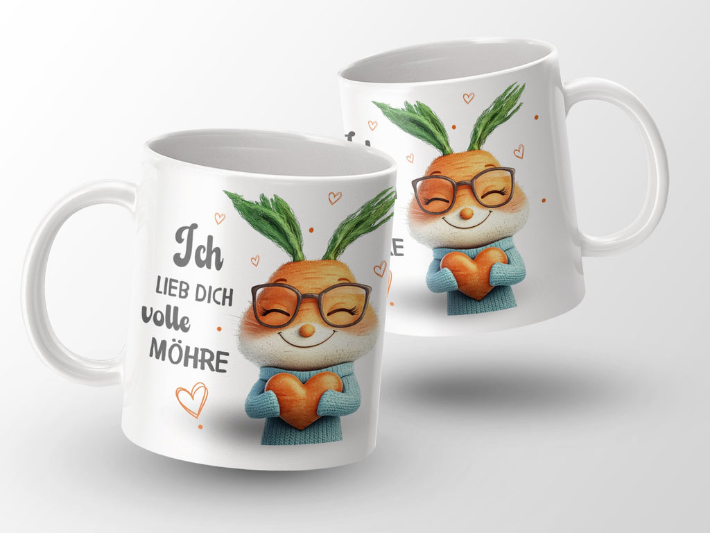 Keramik Tasse Ich Lieb Dich Volle Möhre - von Mikalino