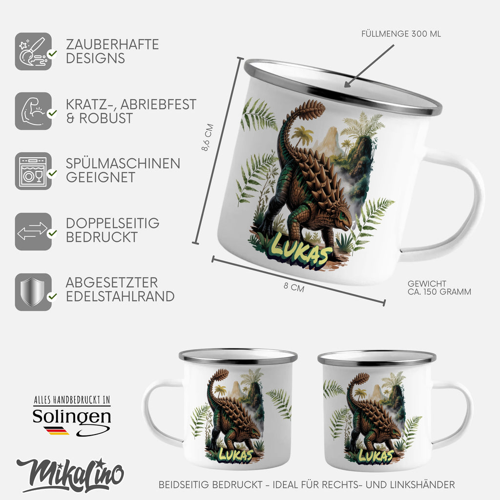 Dinosaur With Leaves Graphic Mug Unique Product Type