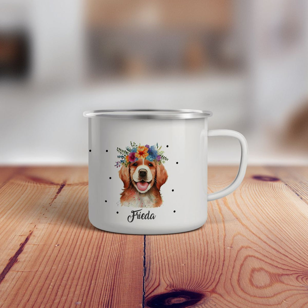 Emaille Tasse Berner Sennenhund - von Mikalino