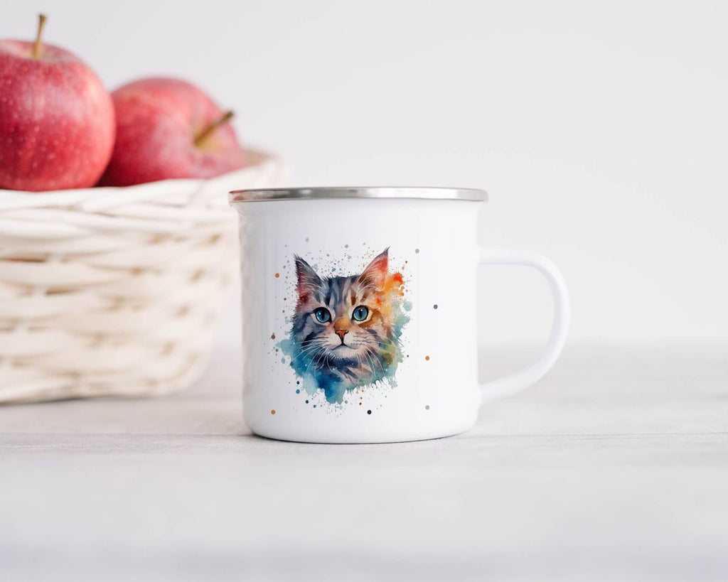 Emaille Tasse Katze - von Mikalino