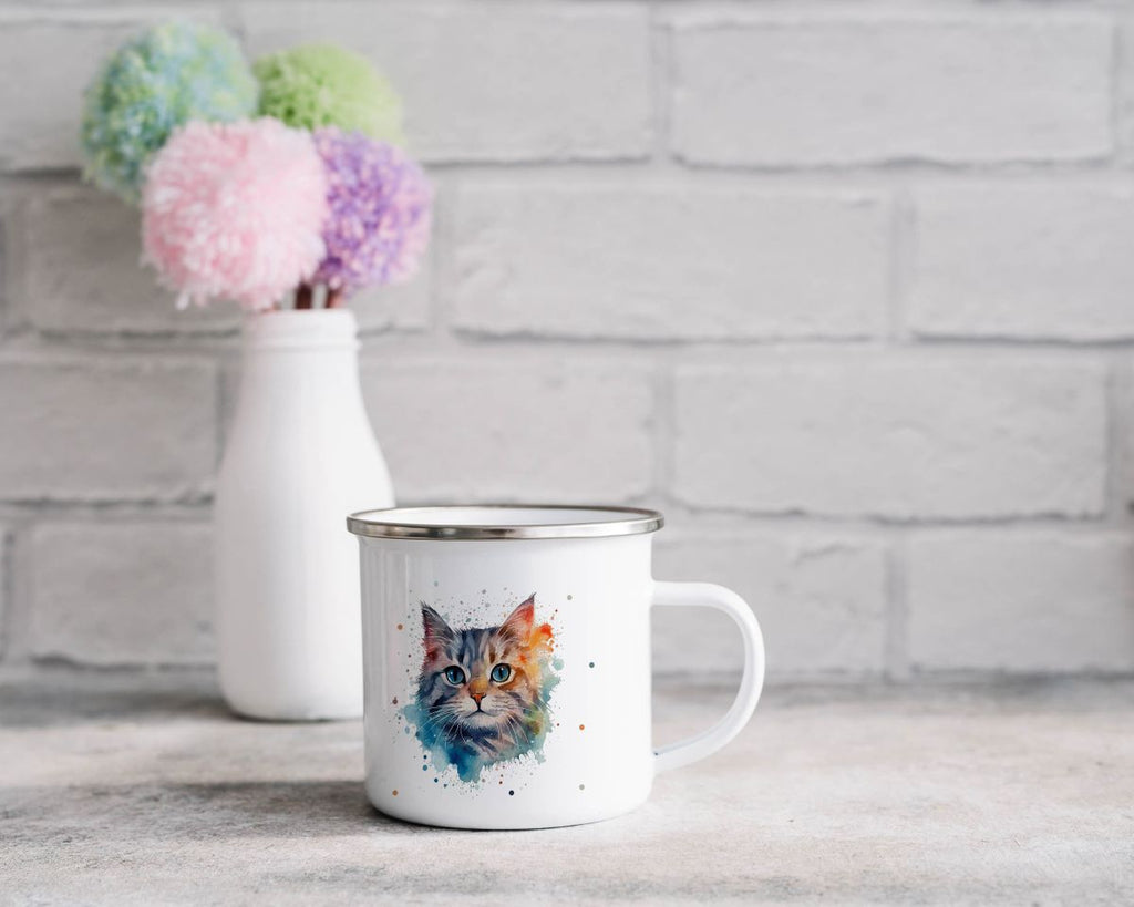 Emaille Tasse Katze - von Mikalino