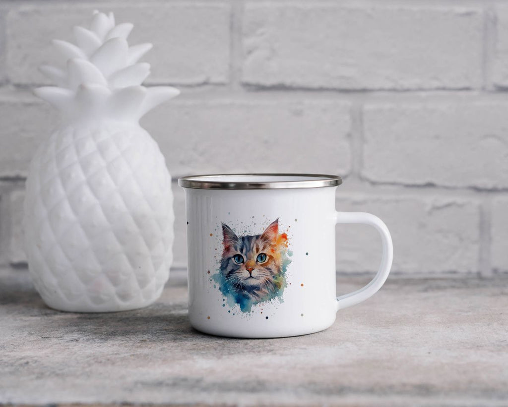 Emaille Tasse Katze - von Mikalino