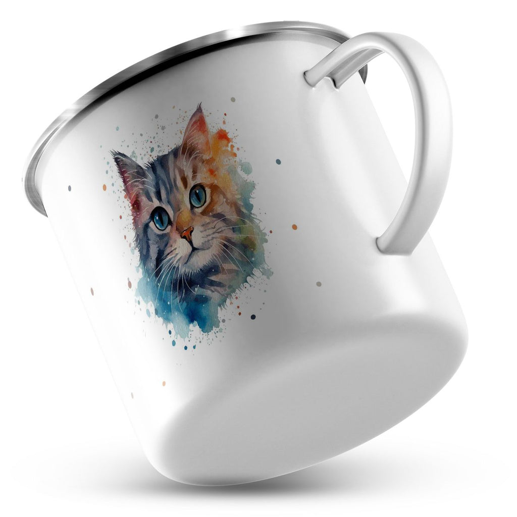 Emaille Tasse Katze - von Mikalino