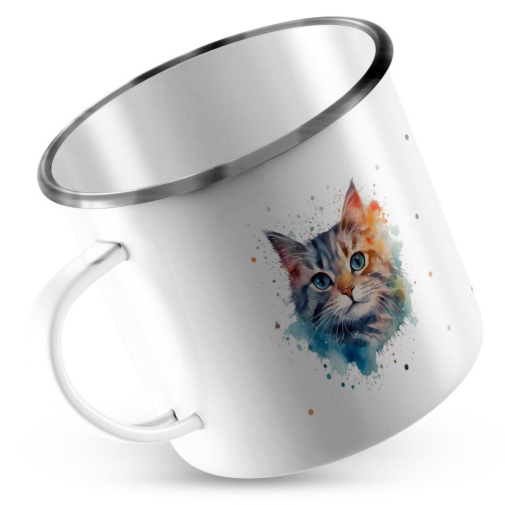 Emaille Tasse Katze - von Mikalino