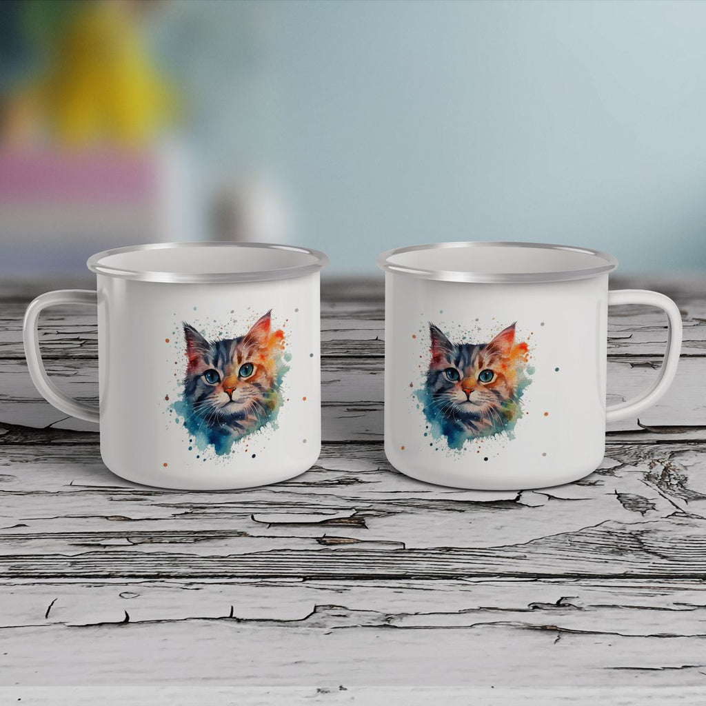 Emaille Tasse Katze - von Mikalino