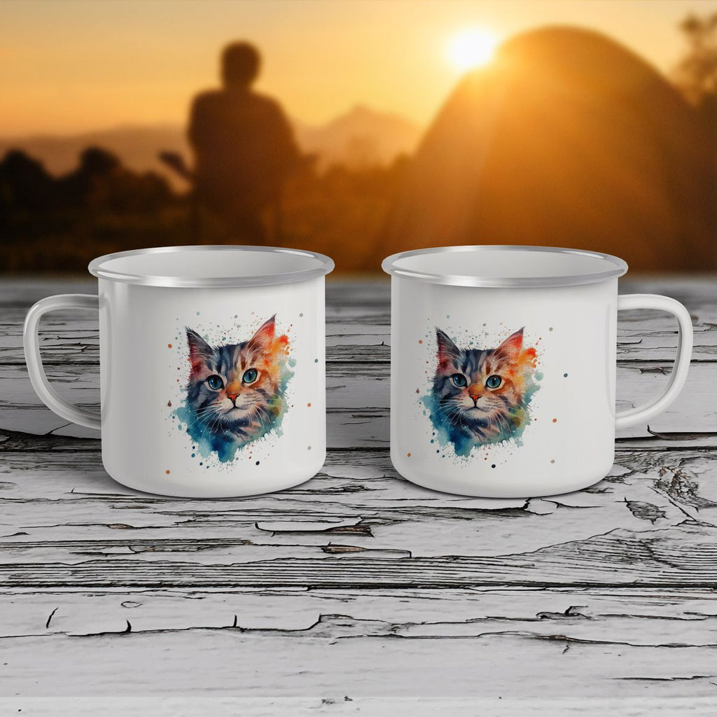 Emaille Tasse Katze - von Mikalino