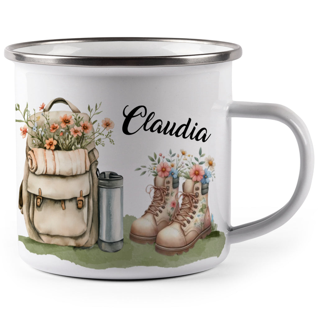 Floral Backpack and Boots Design Mug product