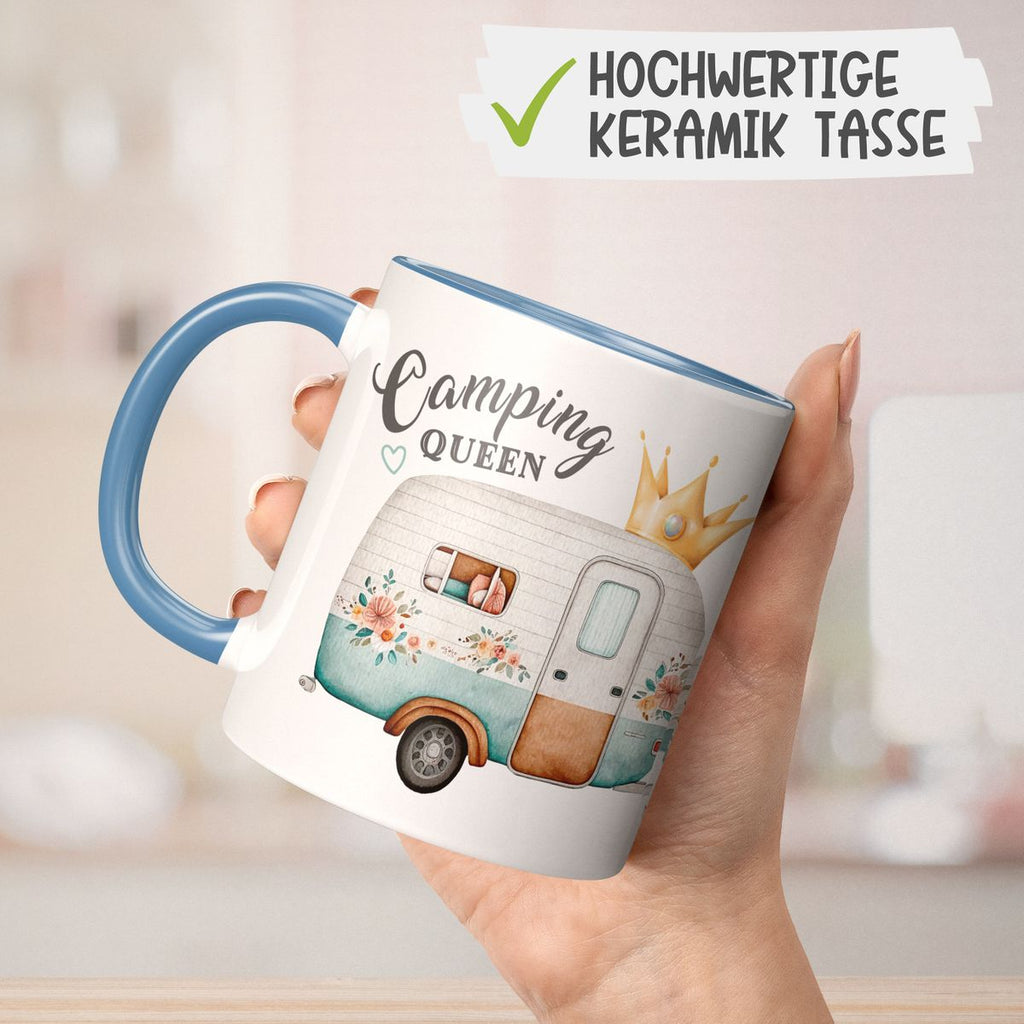 Keramik Tasse Camping Queen Wohnwagen - von Mikalino