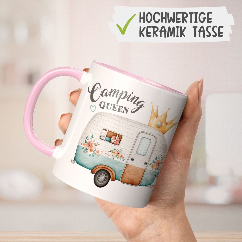 Keramik Tasse Camping Queen Wohnwagen - von Mikalino