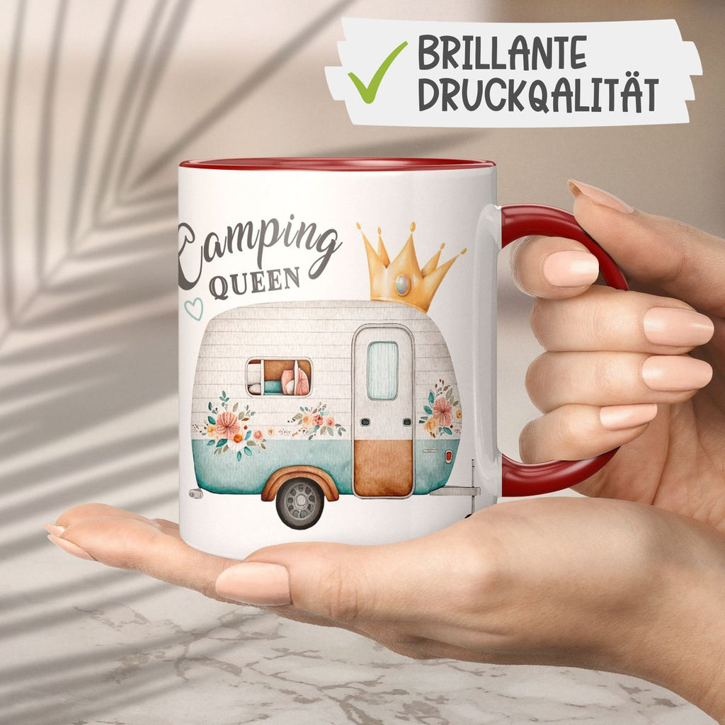 Keramik Tasse Camping Queen Wohnwagen - von Mikalino