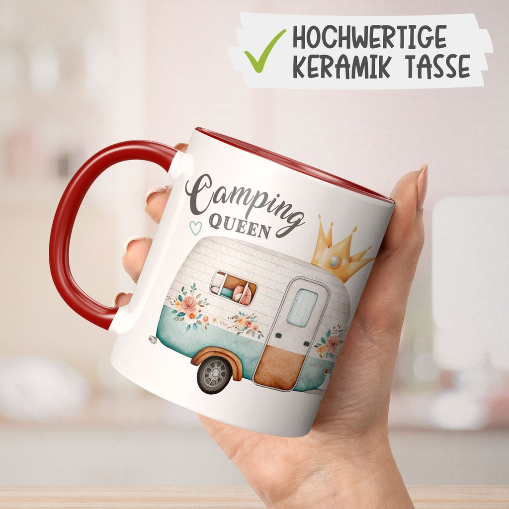 Keramik Tasse Camping Queen Wohnwagen - von Mikalino